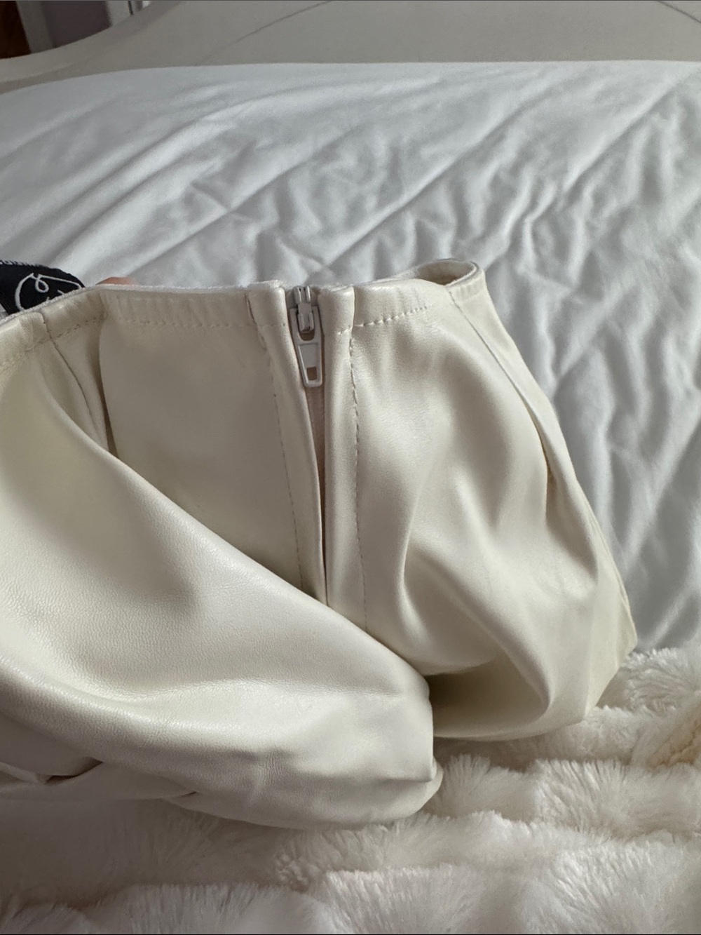 Windsor Cream Asymmetrical Wrap Mini Skirt - Picture 6 of 6